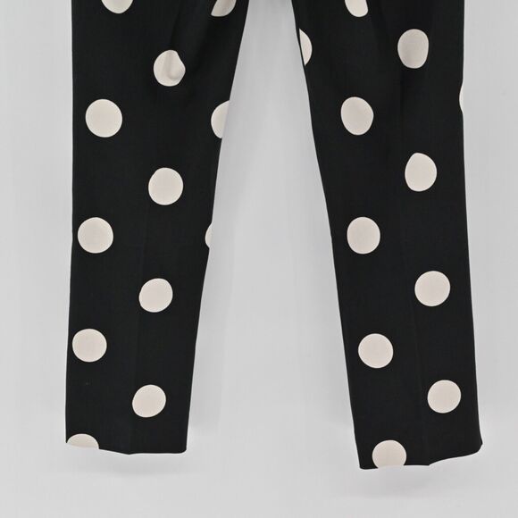 ANTHROPOLOGIE‎ Pants Womens Sz 2 Black Polka Dot The Essential Skinny Kick Flare - Picture 7 of 14